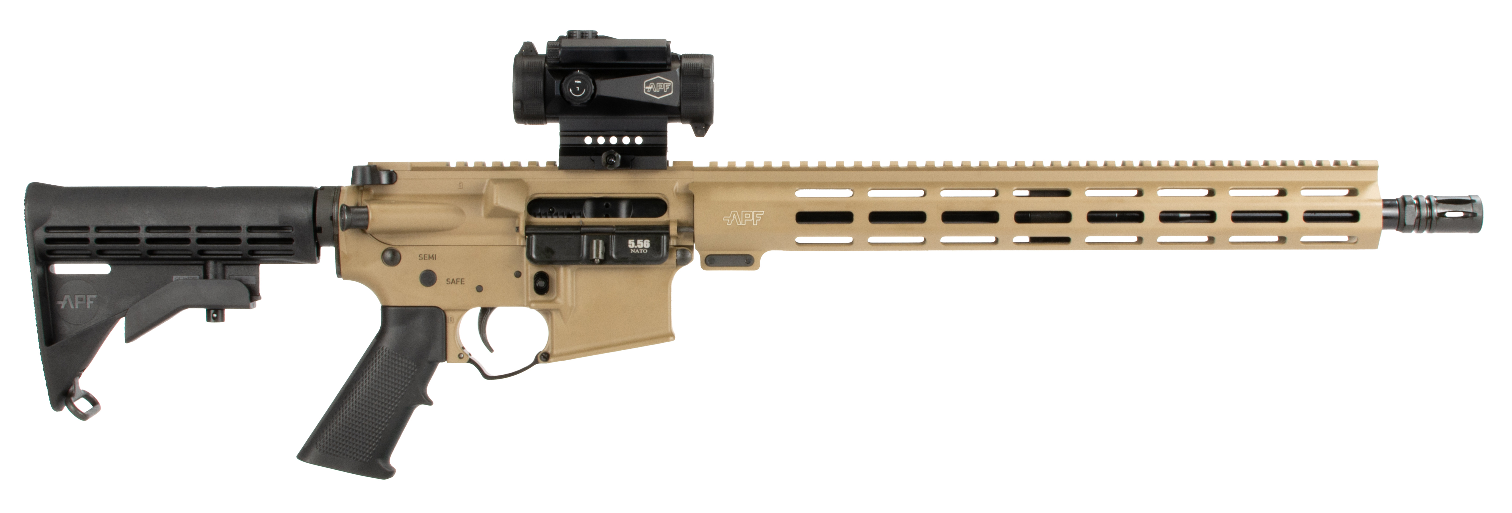 APF GUARDIAN 5.56 FDE 16" MLOK M4 30RD OPTICS