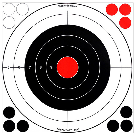 BC STICK-A-BULL 12" BULLS-EYE 5PK