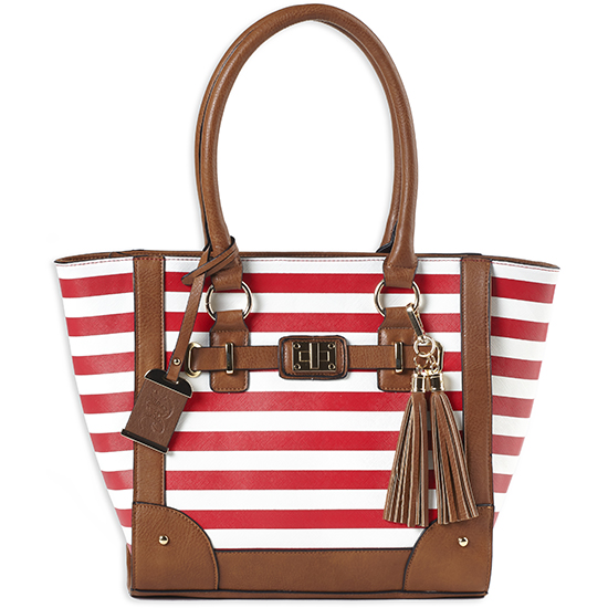 BD TOTE STYLE CHERRY STRIPE 17"X12"X5"