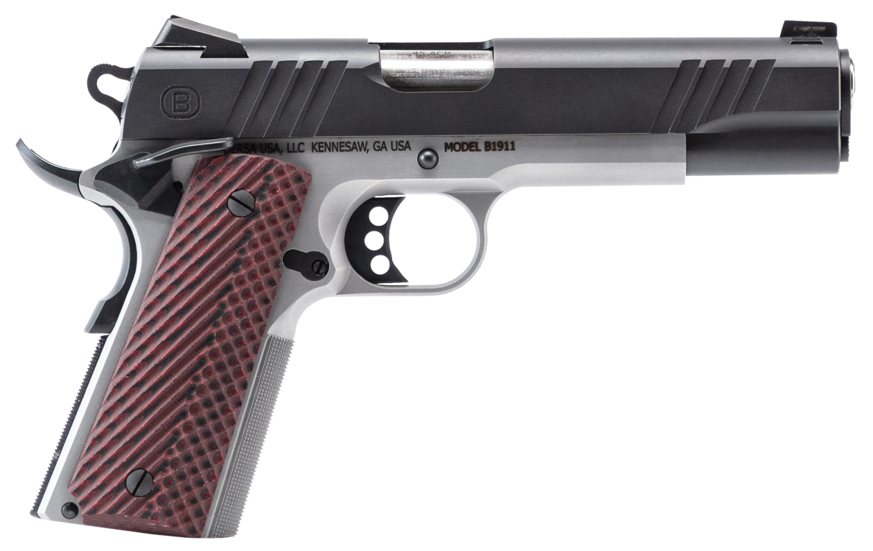 BERSA B1911 45ACP 5" BLK/SS NS 8RD