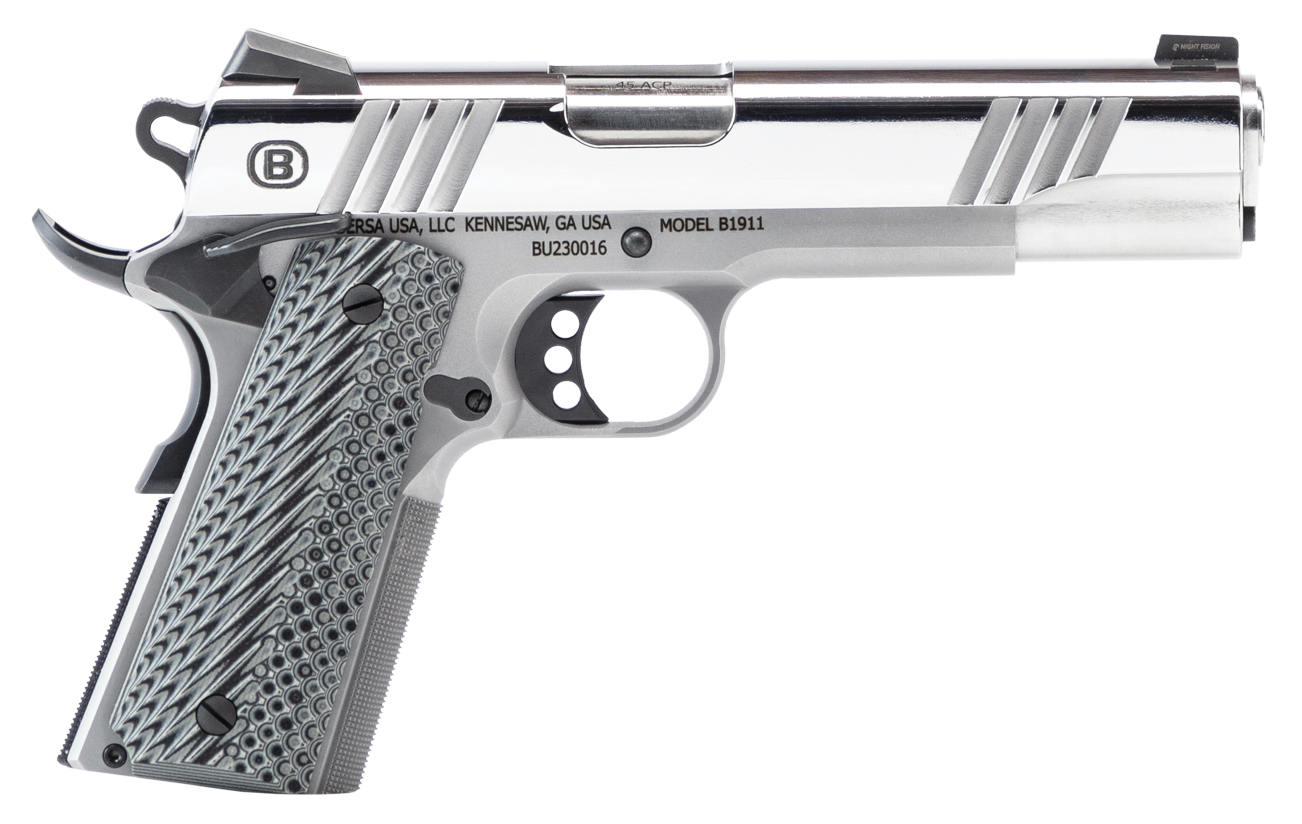 BERSA B1911 45ACP 5" POLISHED SS NS 8RD