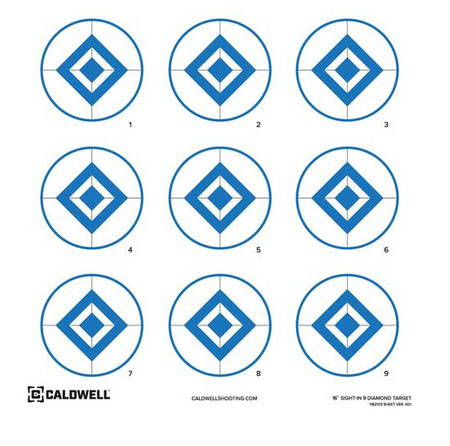 CALDWELL PAPER TARGET 16" 9 DIAMOND BLU 10PK