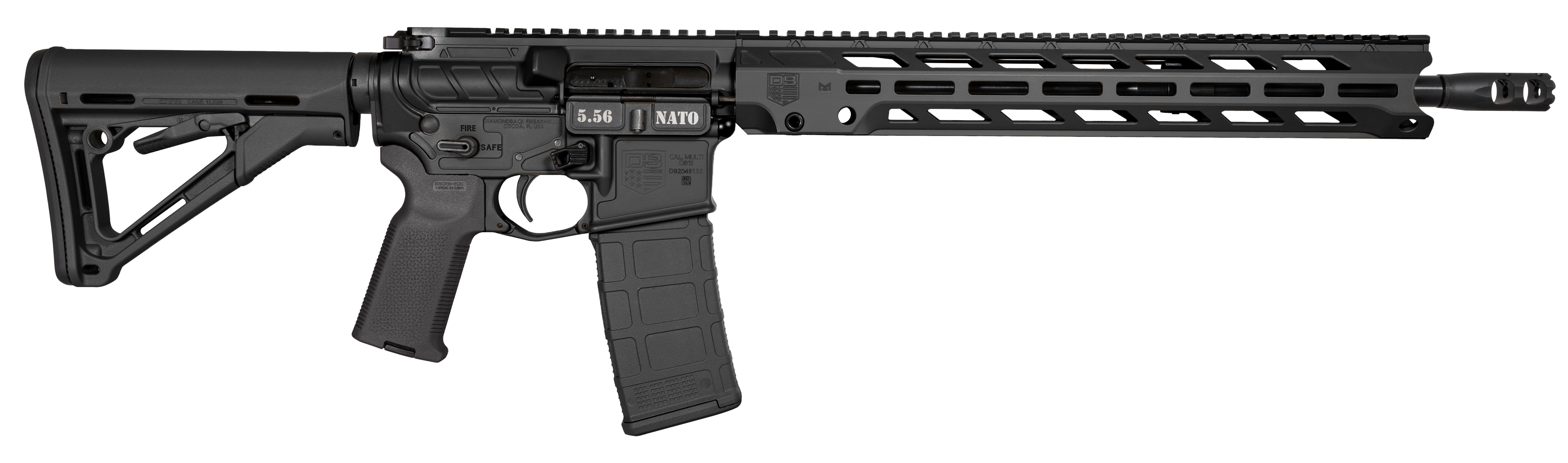 DBF OBSIDIAN DB15 5.56 16" BLK 15" M-LOK BLK