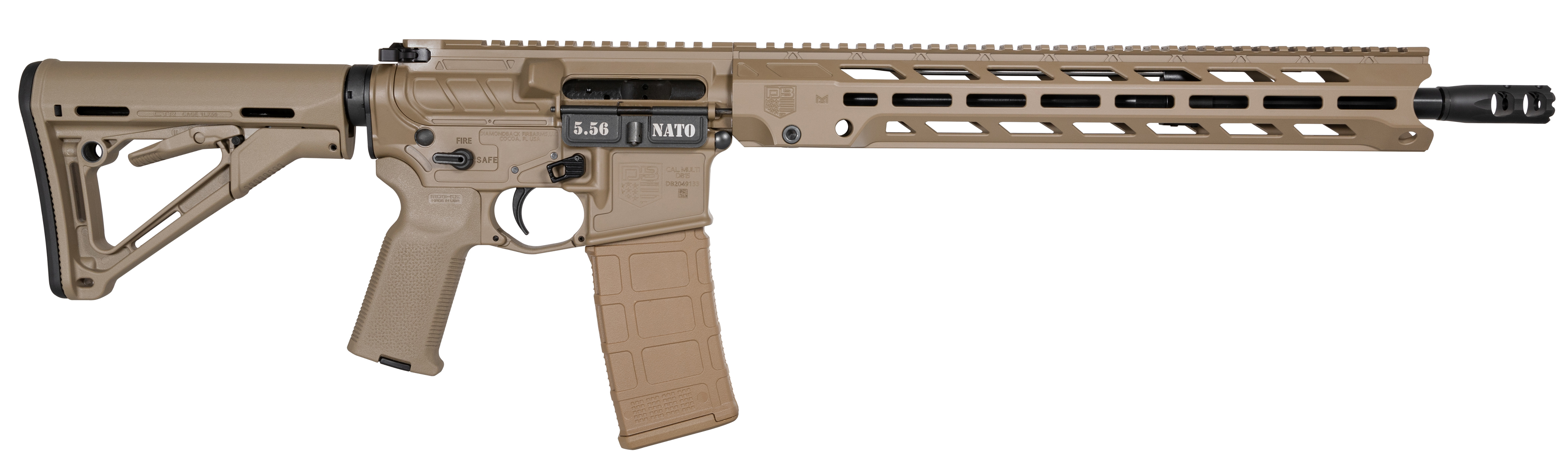 DBF OBSIDIAN DB15 5.56 16" BLK 15" M-LOK FDE