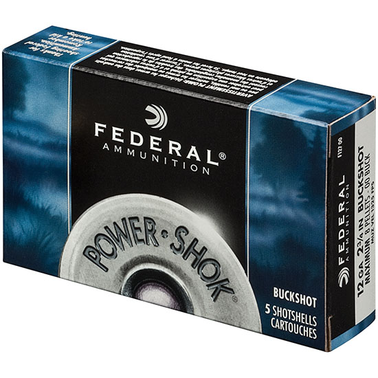 FED POWER-SHOK BUCKSHOT 12GA 2.75" 8P #000 5/50