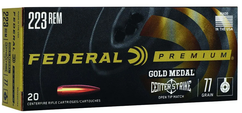 FED GOLD MEDAL 223REM 77GR CENTERSTRIKE 20/10