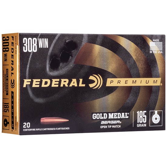 FED GOLD MEDAL 308WIN 185GR BERGER OTM 20/10