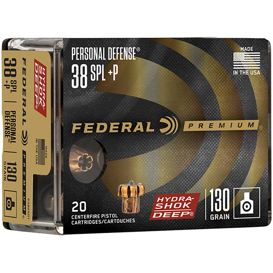 FED PREMIUM 38SPL+P JHP 130GR HYDRA-SHOK 20/10