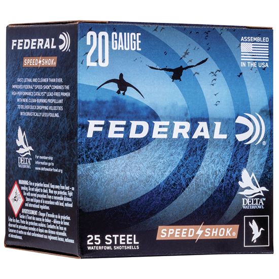 FED SPEED-SHOK 20GA 2.75" 3/4OZ #4 25/10