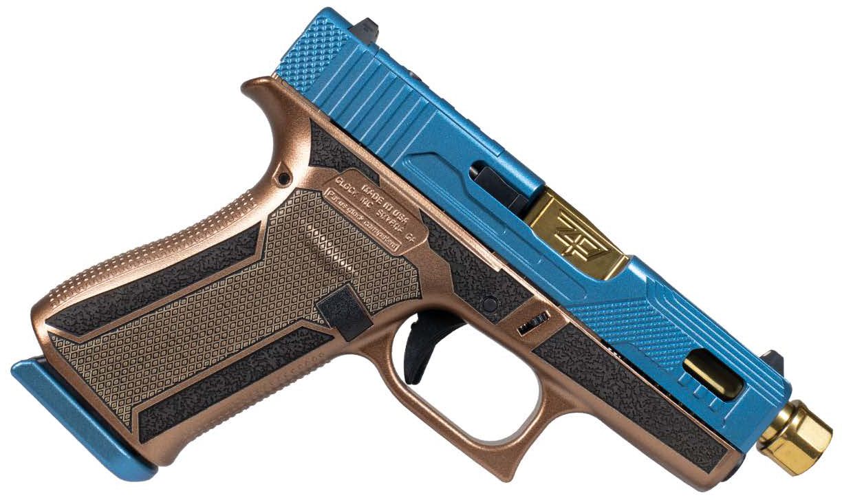 GLOCK 43X MOS 9MM BLUE HUSH GOLD BARREL 10RD