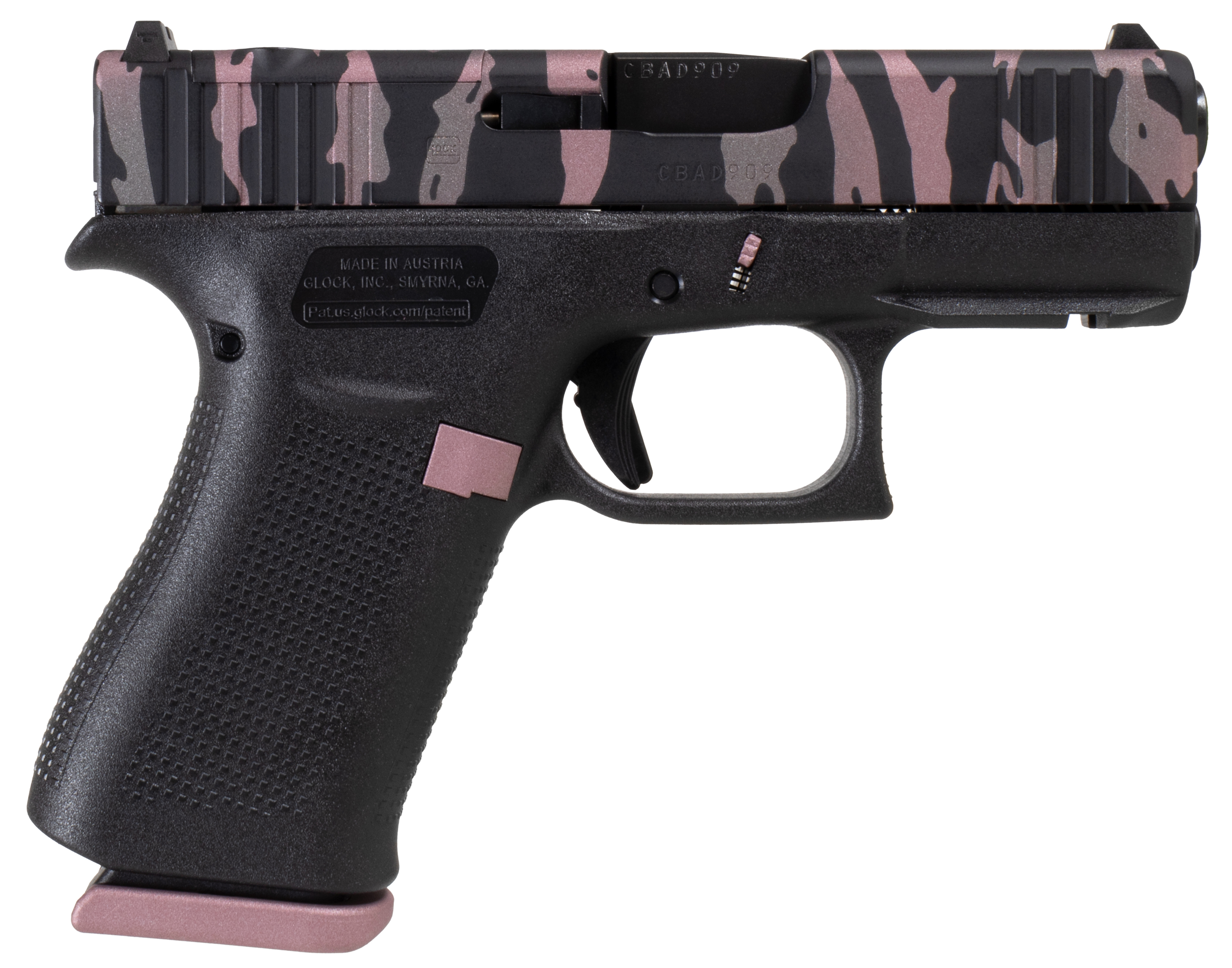 GLOCK 43X MOS 9MM SHARK COAST TIGRESS ROSE