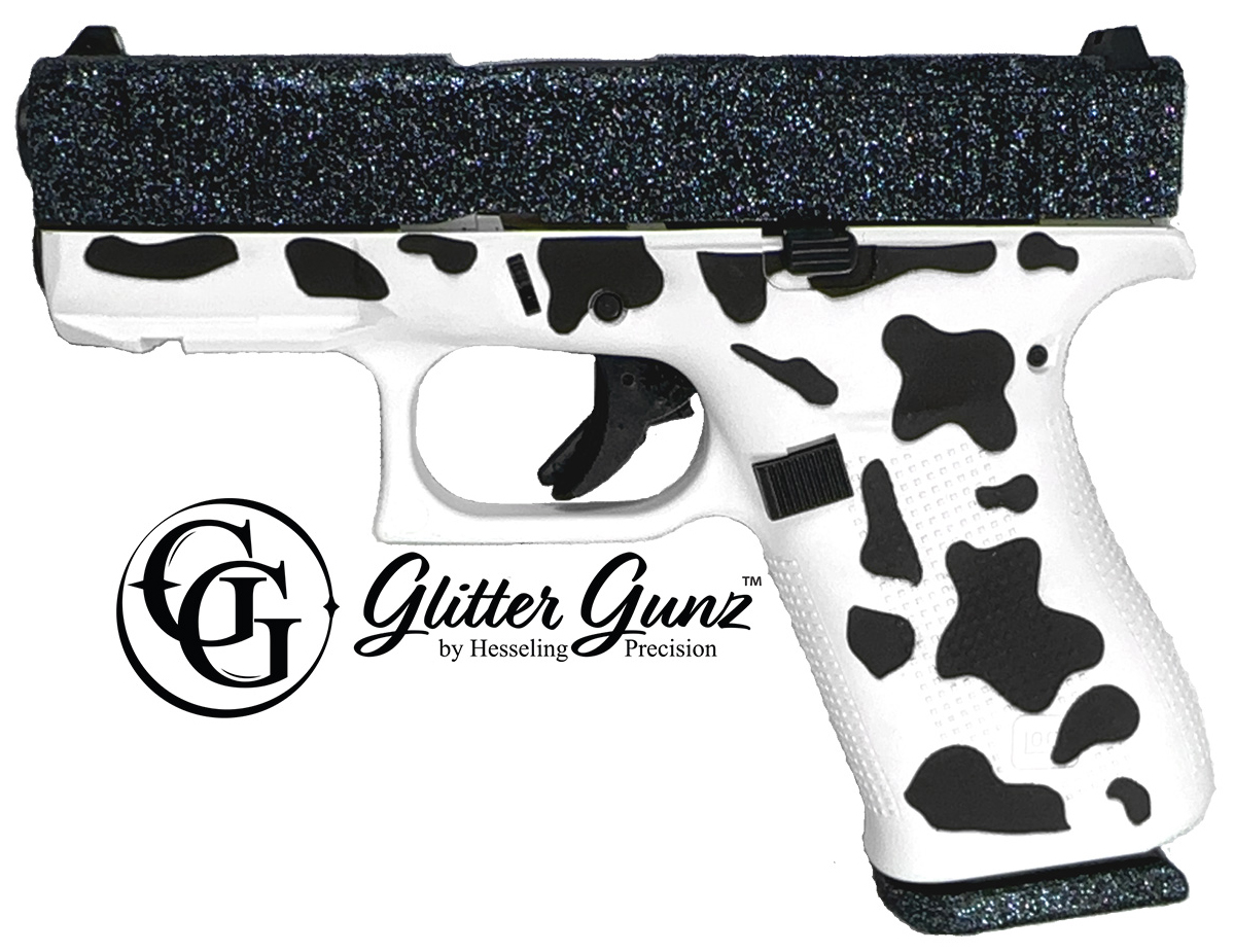 GLOCK 43X MOS 9MM 3.41" GLITTER GUNZ TACTI COW