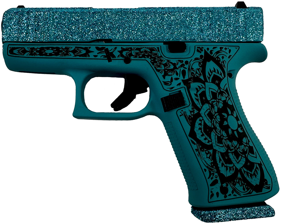 GLOCK 43X 9MM GLITTER GUNZ MANDALA