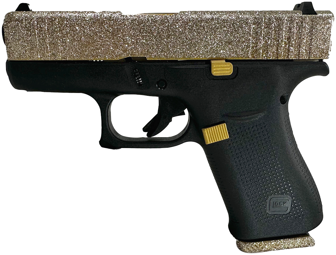 GLOCK 43X 9MM GLITTER GUNZ MIDAS