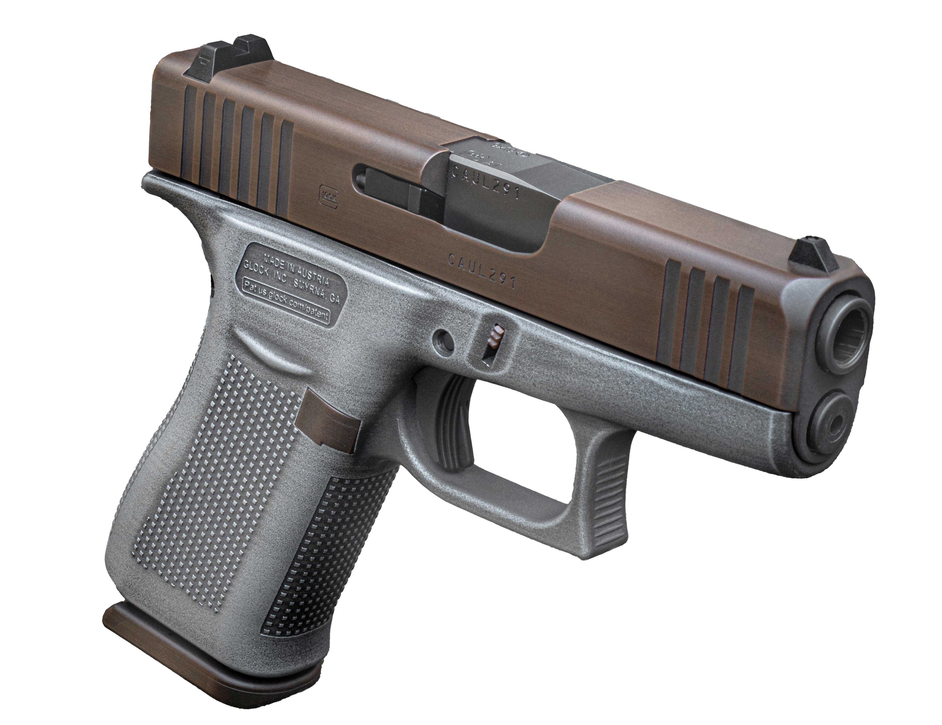 GLOCK 43X 9MM PILLAGER BRONZE SILVER BATTLE SCT