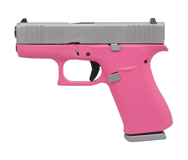 GLOCK 43X 9MM 3.41" SILVER/PRISON PINK