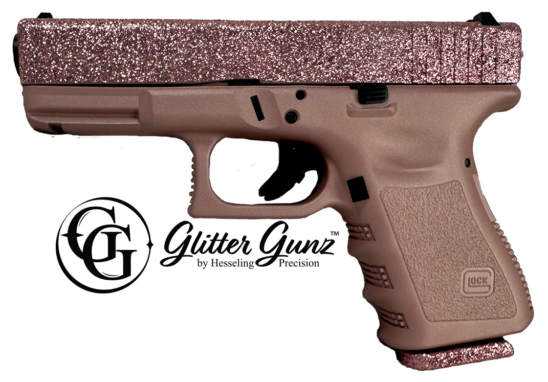 GLOCK 23 40SW ROSE GOLD GLITTER GUNZ