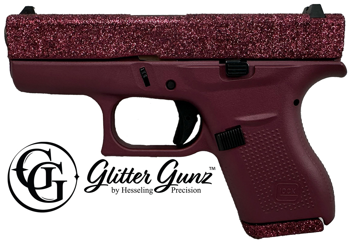 GLOCK 42 380ACP 3.25" GLITTER GUN BLACK CHERRY