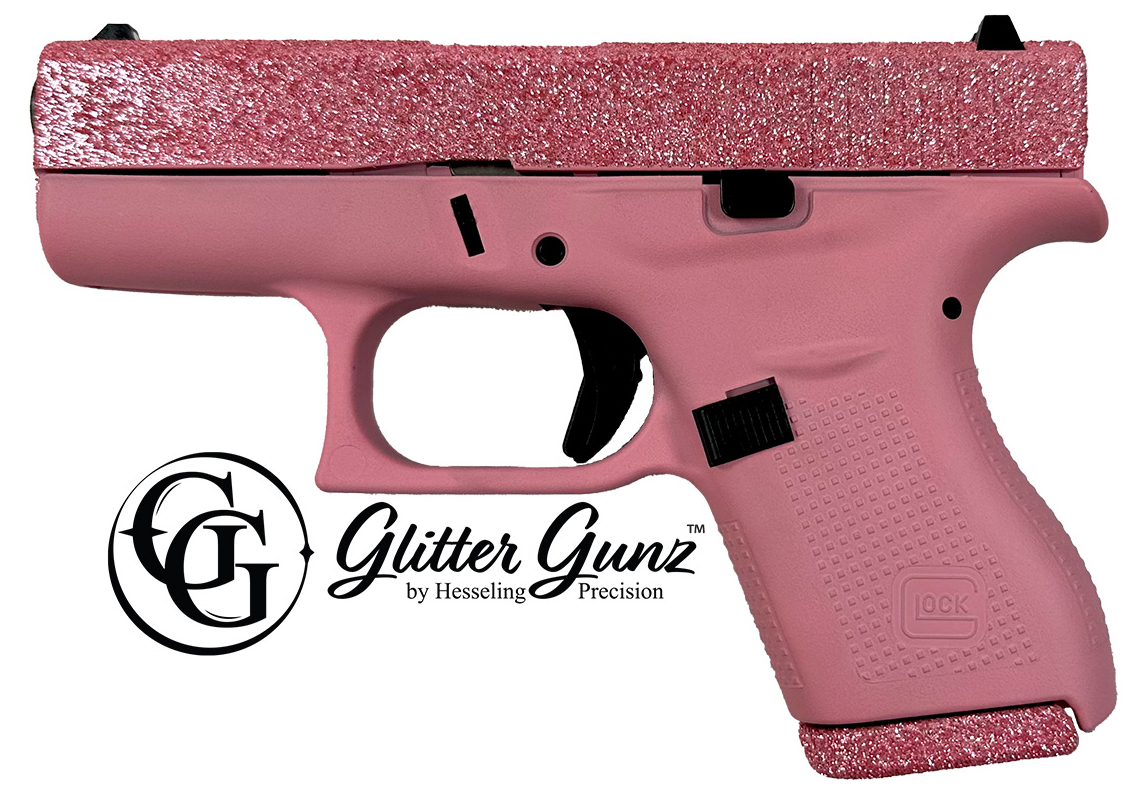 GLOCK 42 380ACP 3.25" BUBBLE GUM GLITTER GUN