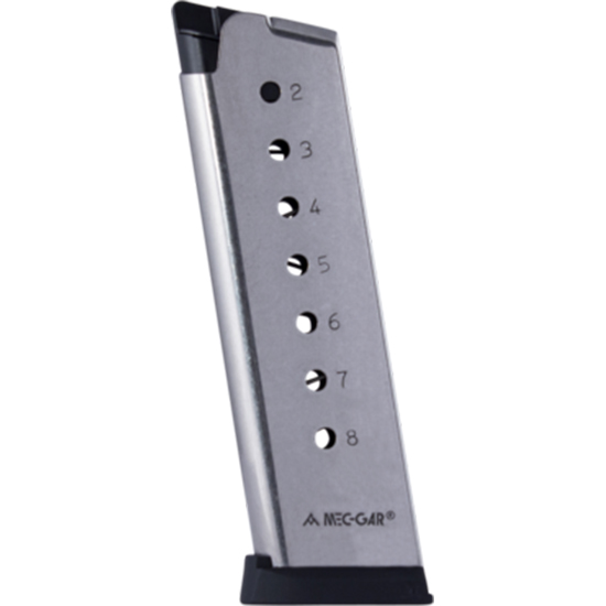 MECGAR MAG 1911 45ACP SS 8RD REMOVABLE BUTTPLATE