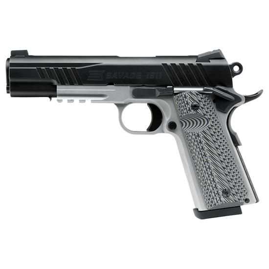 SAV 1911 GOV'T BLK/SS 45ACP 5" 8RD