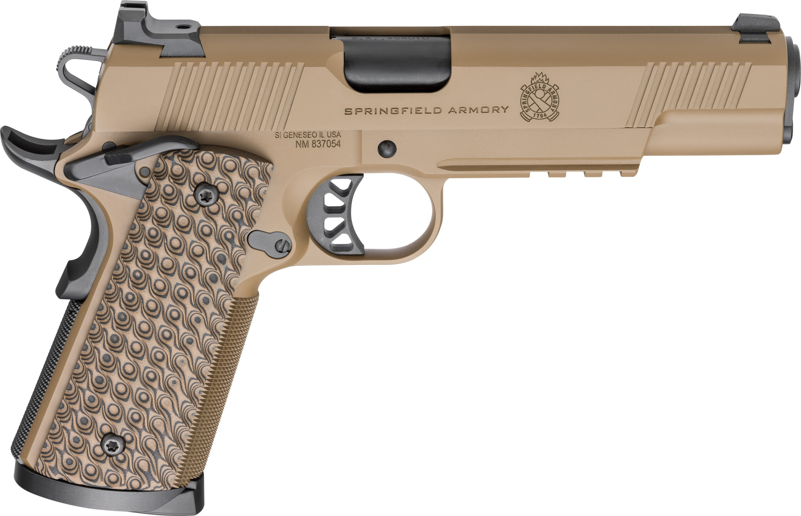 SPR 1911 TRP 45ACP 5" COYOTE  W/LIGHT RAIL 8RD