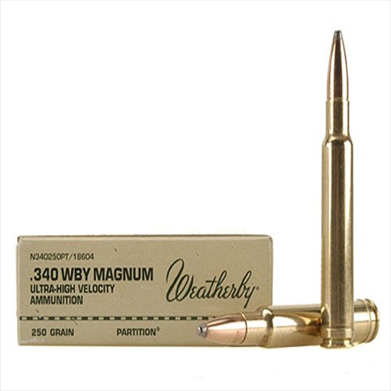 WBY AMMO 340WBY 250GR NOSLER PARTITION