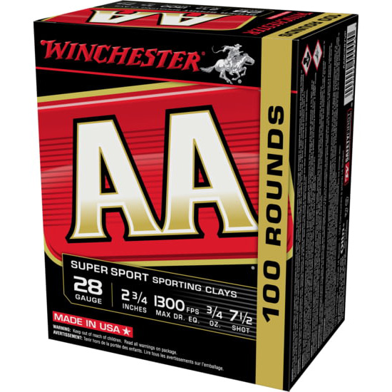 WIN AA SPORTING CLAYS VP 28GA 3/4OZ #7.5 100/5