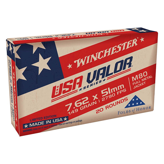 WIN USA VALOR 7.62X51 M80 149GR FMJ 20/25