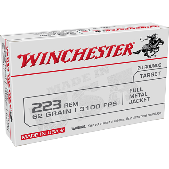 WIN USA 223REM 62GR FMJ 20/50