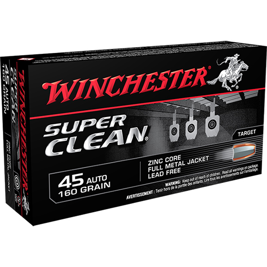 WIN SUPER CLEAN 45ACP 160GR FMJ ZINC 20/10