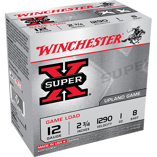 WIN SUPER-X UPLAND 12GA 2.75" #8 1OZ 25/10